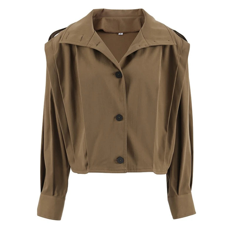 Women Trench Short Coats Jackets Turn Down Collar Coat Thick Warm Y2k Streetwear Jacket Work Outerwear Autumn Winter 2026