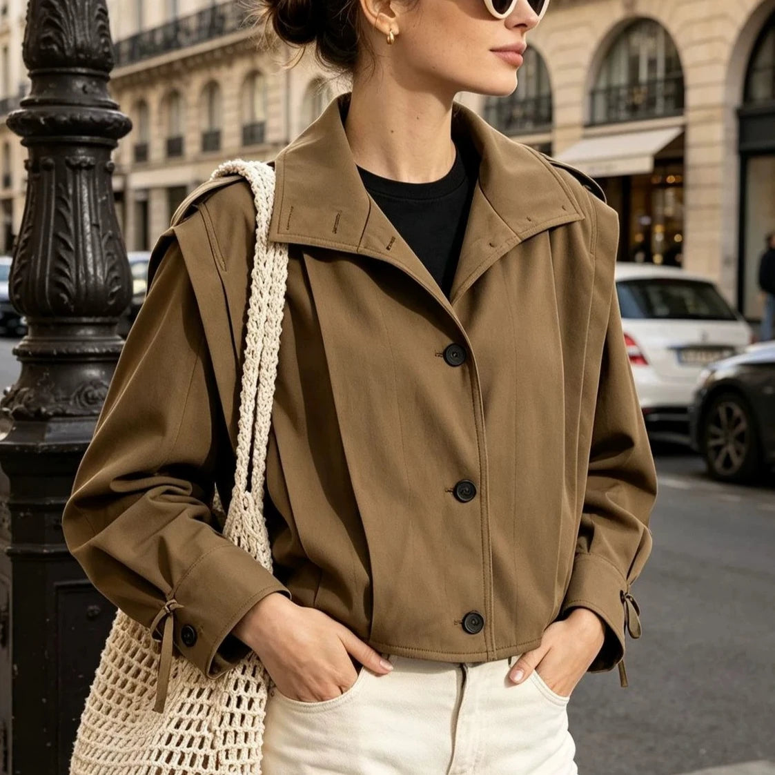 Women Trench Short Coats Jackets Turn Down Collar Coat Thick Warm Y2k Streetwear Jacket Work Outerwear Autumn Winter 2026
