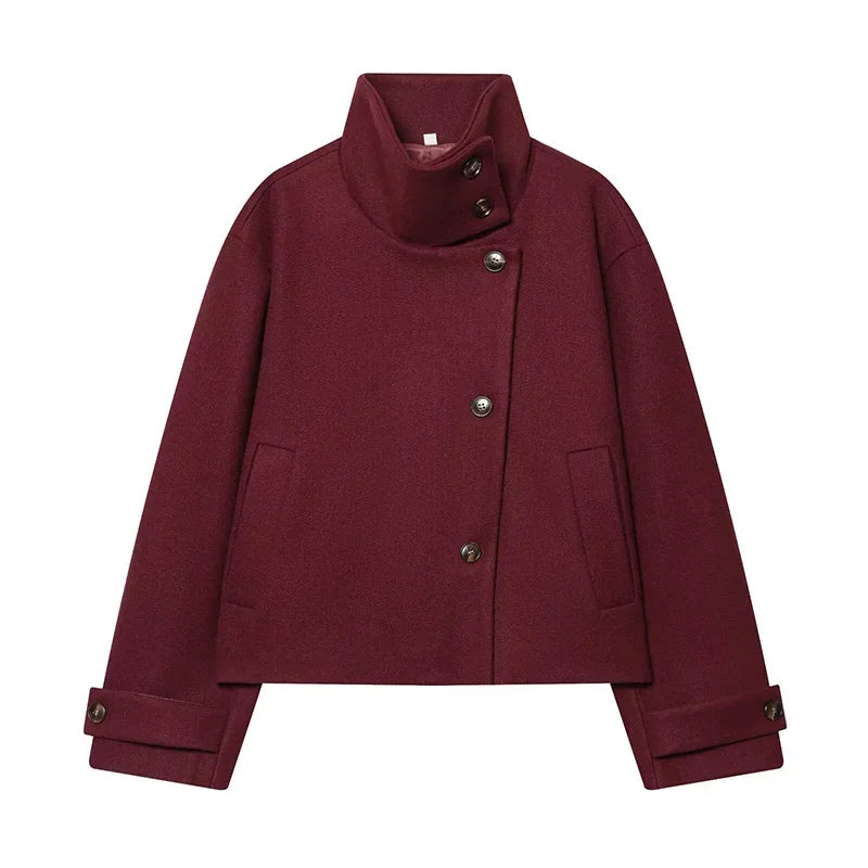 Woman's Coats Jacket for Woman Wool Short Tops Loose Cropped Jackets Autumn Winter Wear Daily Outfits