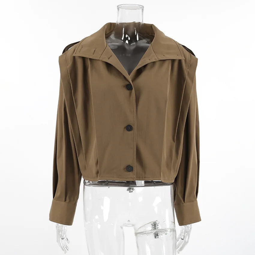Women Trench Short Coats Jackets Turn Down Collar Coat Thick Warm Y2k Streetwear Jacket Work Outerwear Autumn Winter 2026