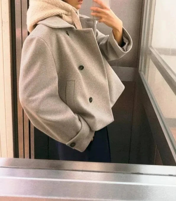 Woman's Coats Jacket for Woman Wool Short Tops Loose Cropped Jackets Autumn Winter Wear Daily Outfits