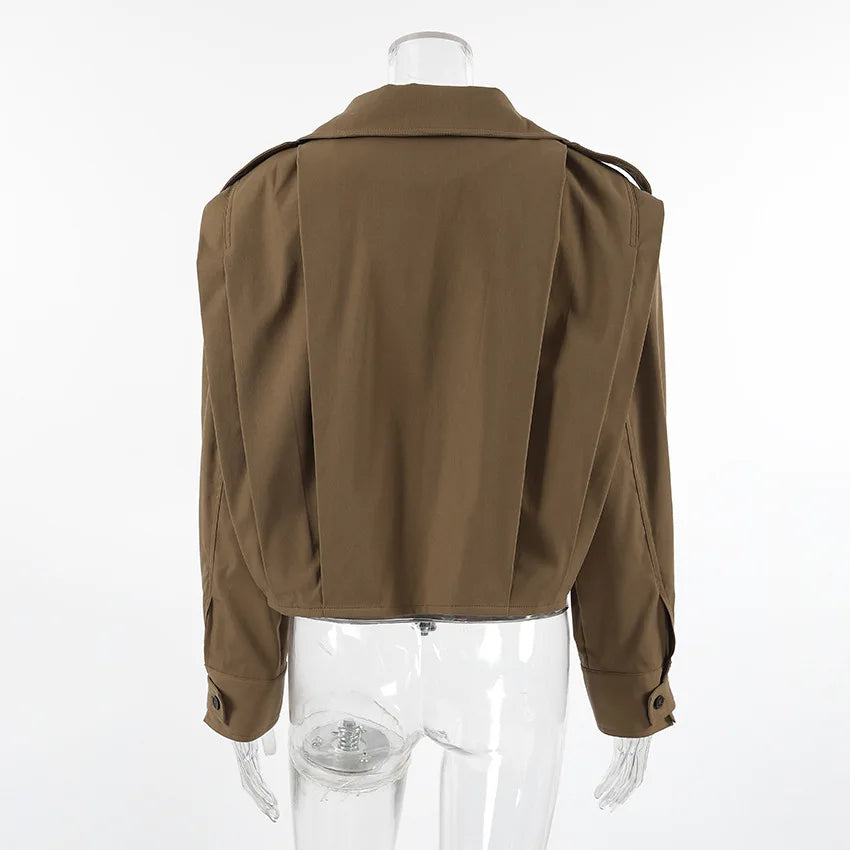 Women Trench Short Coats Jackets Turn Down Collar Coat Thick Warm Y2k Streetwear Jacket Work Outerwear Autumn Winter 2026