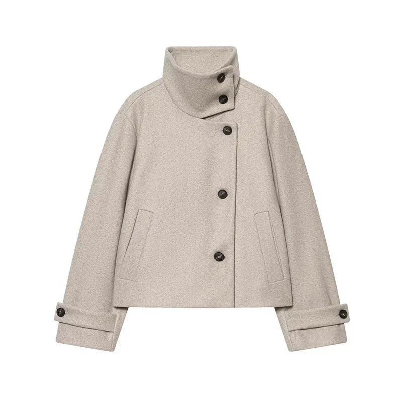 Woman's Coats Jacket for Woman Wool Short Tops Loose Cropped Jackets Autumn Winter Wear Daily Outfits