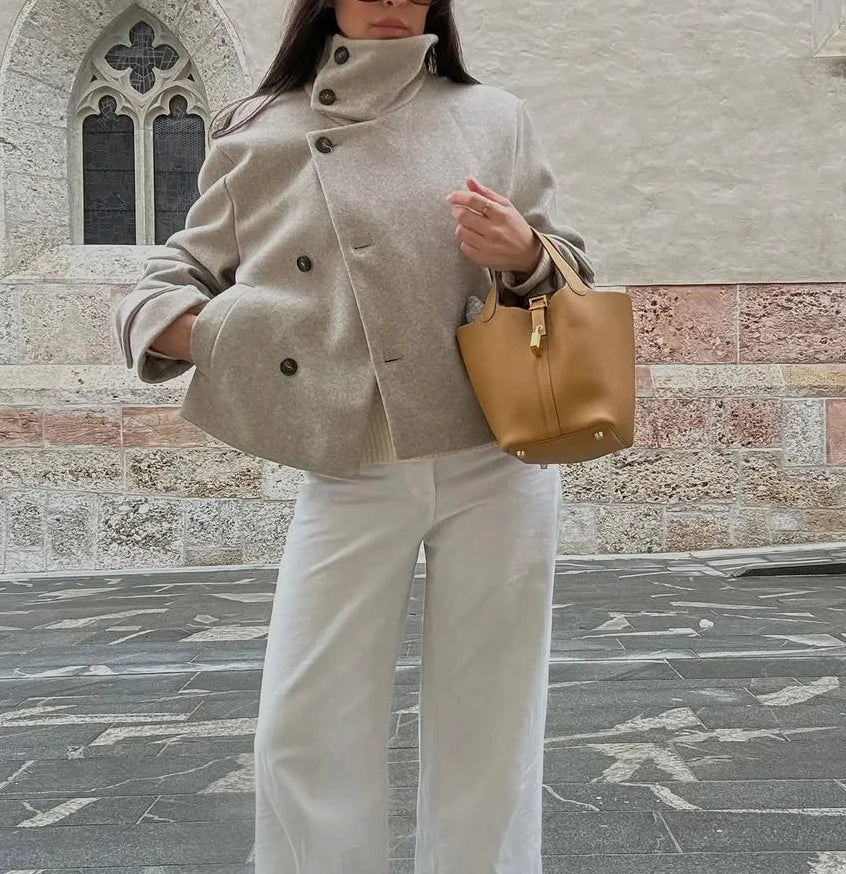 Woman's Coats Jacket for Woman Wool Short Tops Loose Cropped Jackets Autumn Winter Wear Daily Outfits