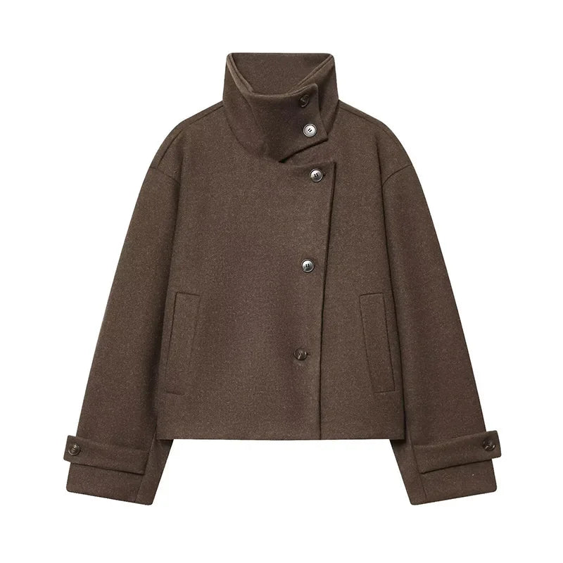 Woman's Coats Jacket for Woman Wool Short Tops Loose Cropped Jackets Autumn Winter Wear Daily Outfits